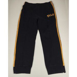 Vintage Polo Sport Ralph Lauren Men XL Navy Blue Sweatpants Yellow Stripe